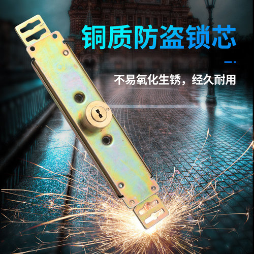 卷帘门锁卷闸门锁中间开通开通用型铜芯十字老式底开防盗防撬门锁 - 图0