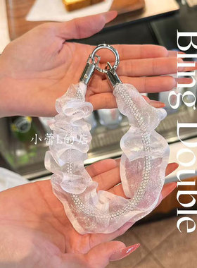 彩纱水钻手提手机链手机绳手机挂件手机链条创意彩色手机挂饰
