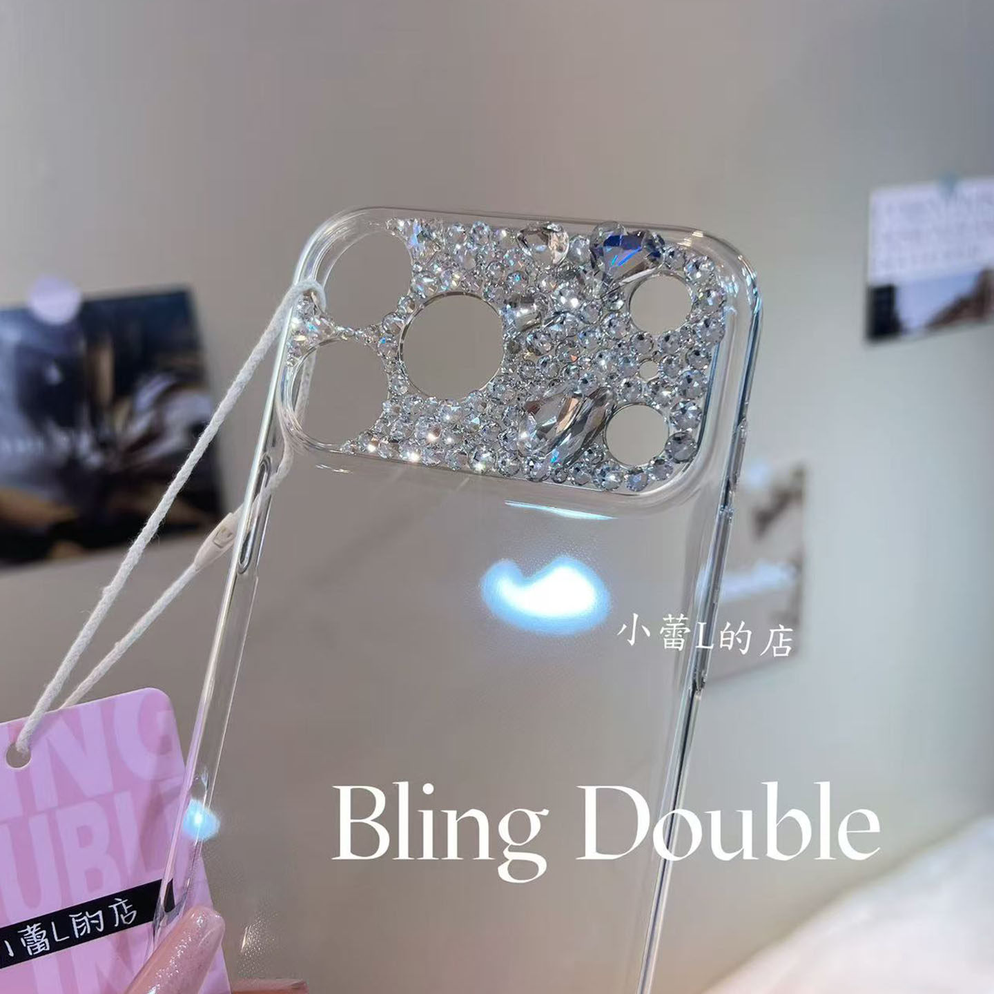 镜头水钻字母定制镜头满钻透明手机壳适用苹果17promax/16p17华为,淘宝优惠券,粉丝福利购,淘宝优惠卷
