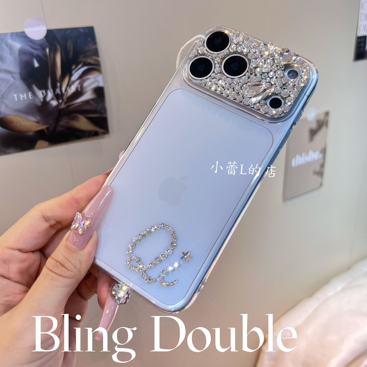 镜头水钻字母定制镜头满钻透明手机壳适用苹果17promax/16p17华为,淘宝优惠券,粉丝福利购,淘宝优惠卷