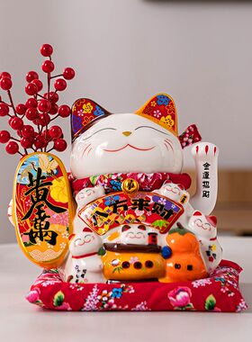 摇手招财猫摆件店铺开业