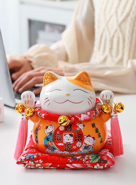 招财猫摆件大小号陶瓷存