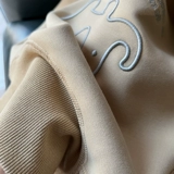 Бархатная демисезонная толстовка, флисовая куртка, увеличенная толщина, с вышивкой, в корейском стиле, свободный крой