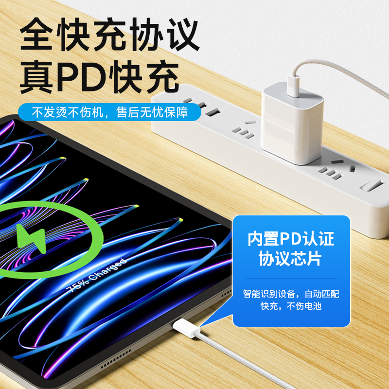 iPad pro充电器Air4第5代3数据线11/12.9英寸PD30W快充mini6双头Type-c充电线A2377适用苹果10平板A2229A2228 - 图2