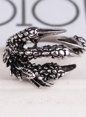 欧美个性创意龙爪指环复古潮男开