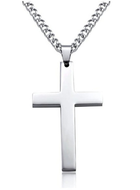 男女金属简约十字架项链吊坠外贸