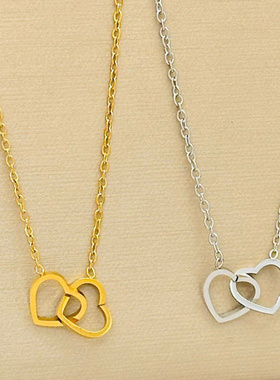 爱心项链女ins锁骨链耐拉力原宿