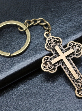外贸饰品批发十字架吊坠钥匙扣挂