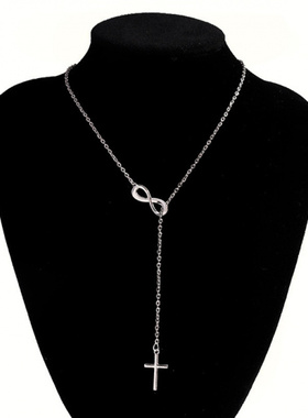 8字十字架毛衣链首饰女生流行项链 时尚潮流速卖通爆款锁骨链