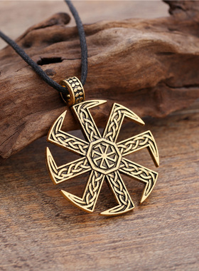 跨境2021热款链斯拉夫吊坠复古男