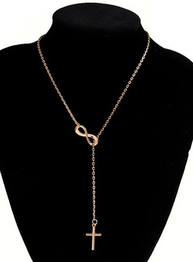 8字十字架毛衣链首饰女生流行项链 时尚潮流速卖通爆款锁骨链