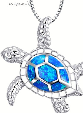 欧美热卖乌龟仿澳宝吊坠项链可爱