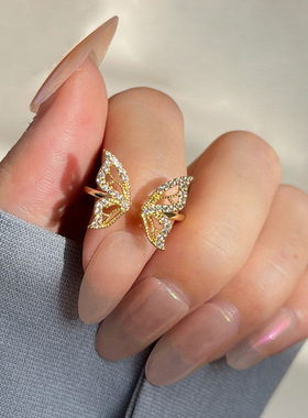 戒指韩版温柔超仙精致满钻ins网