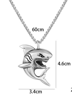 网络新款欧美个性朋克鲨鱼男士吊