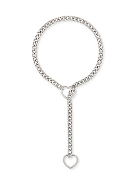 欧美新款套索心形项链 桃心形滑动链项链男女朋克摇滚项饰