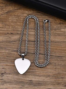 吉他拨片跨境情侣款爱心项链欧美