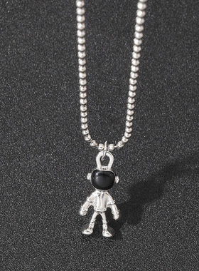 欧美嘻哈时尚太空人宇航员项链吊坠潮流个性毛衣链厂家直供批发