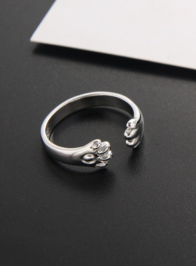 新款戒指女款电镀时尚创意猫爪开