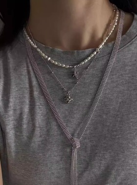 海星珍珠项链叠戴精致都市度假感