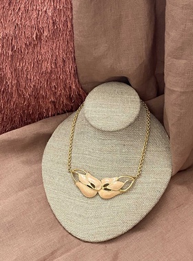 中古饰品首饰vintage 莫奈郁金香珐琅项链（特殊商品不退不换）