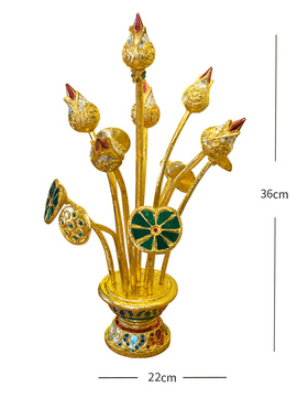 东南亚风格泰式莲花木雕摆件