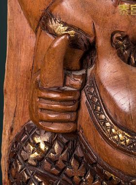 泰国进口手工木雕象神装饰品摆件