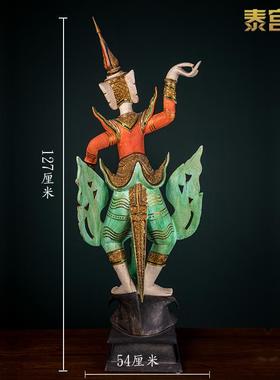 泰宫装泰式风格木雕人偶摆件