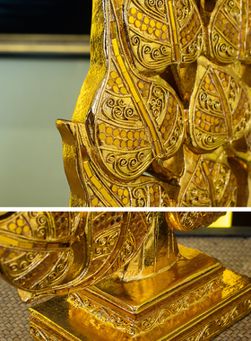 东南亚风格泰式实木雕刻树形摆件