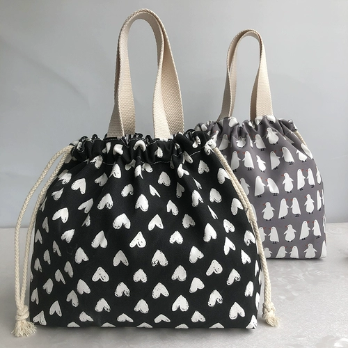 Водонепроницаемая сумка для ланча, портативная милая барсетка для школьников, сумка для еды, на шнурках