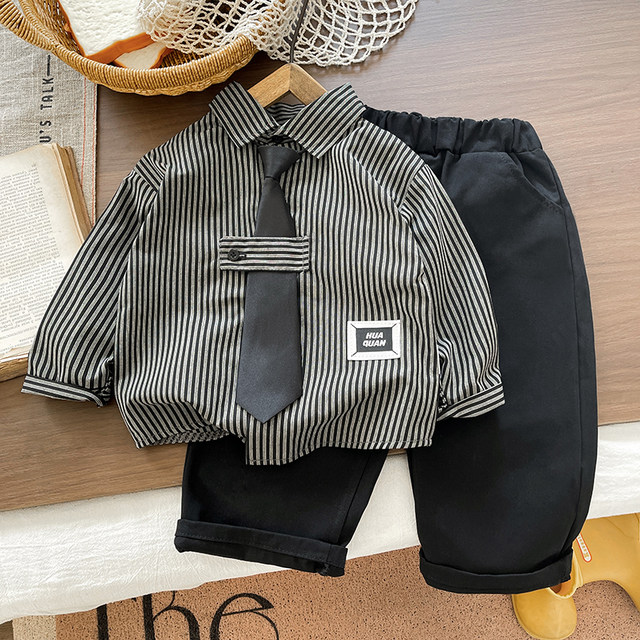 Boys' college style shirt suit autumn 2025 new style