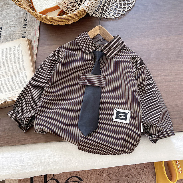 Boys' college style shirt suit autumn 2025 new style