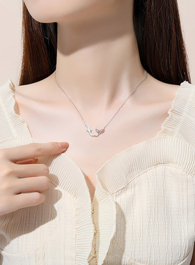 925纯银美人鱼尾项链女创意小众设计贝母锁骨链ins风余生有你吊坠
