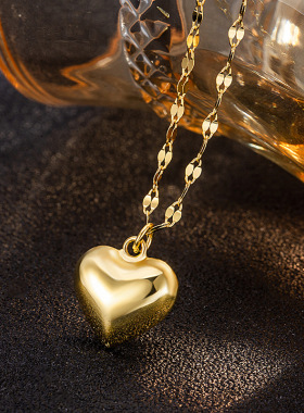 925新款跨境货源光面爱心锁骨链项链简约设计欧美热卖桃心项套链