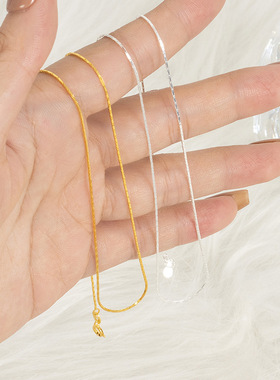 银恋新中式S925纯银轻奢时尚百搭风格精致车花竹节锁骨链厂家