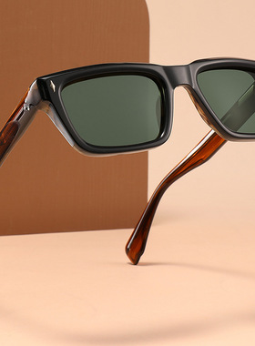 新品方形板材框偏光太阳镜男时尚百搭醋酸纤维米钉女墨镜