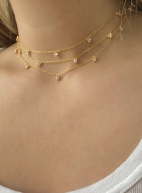 亚马逊热卖蝴蝶项链铜镀18K真金项饰网红风潮搭个性锁骨链首饰