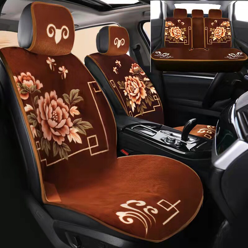 秋冬季新款仿羊毛汽车坐垫座套地毯式短羊绒座垫五座通用厂家直销