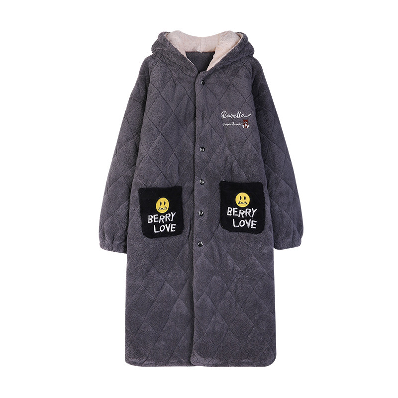 睡袍女冬季三层加厚夹棉睡衣加长款保暖超厚可爱学生冬天连帽浴袍,淘宝优惠券,粉丝福利购,淘宝优惠卷