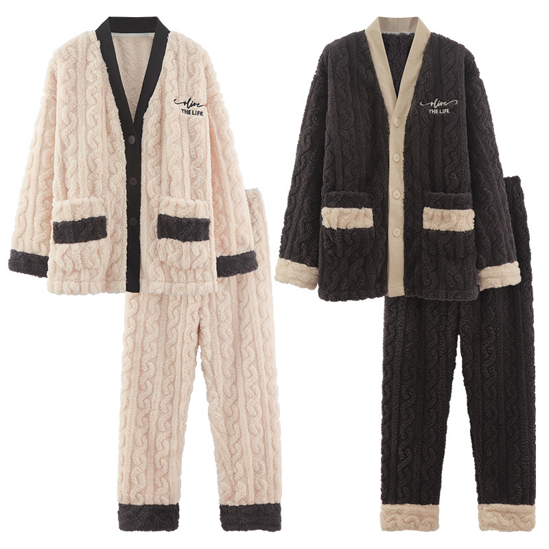 2025年情侣睡衣冬季珊瑚绒加厚男女士加绒法兰绒韩版家居服秋冬天,淘宝优惠券,粉丝福利购,淘宝优惠卷