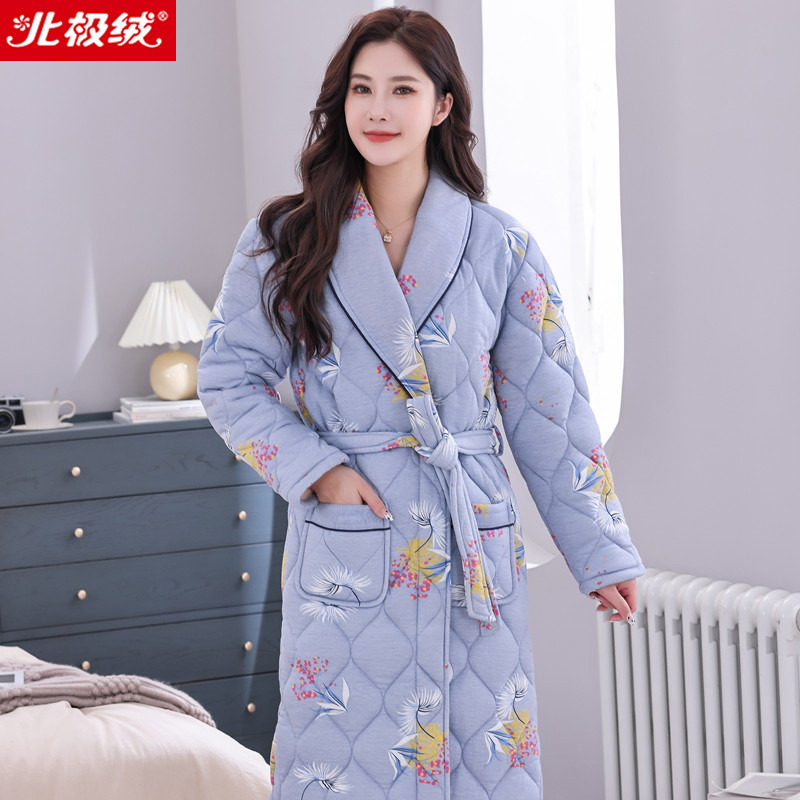 2025年冬季夹棉睡袍女睡衣秋冬天纯棉长袖三层加厚棉袄家居服浴袍,淘宝优惠券,粉丝福利购,淘宝优惠卷