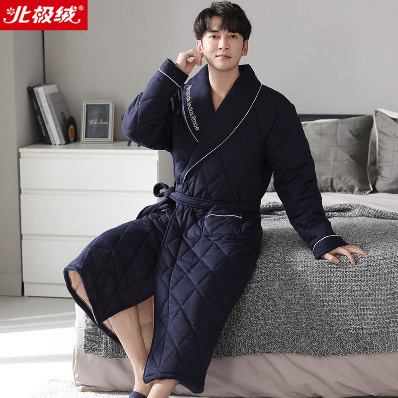 2025年睡袍男士冬季三层加厚长款纯棉夹棉睡衣浴袍宽松大码可外穿,淘宝优惠券,粉丝福利购,淘宝优惠卷