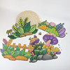 Kindergarten environmental decoration primary school blackboard cultural theme wall stickers felt grass border fence layout supplies