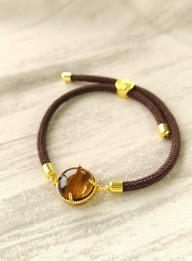 纯天然虎晴石猫眼光泽耳挂独款