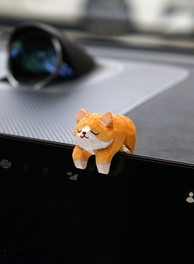 木雕小动物显示屏幕挂件饰品