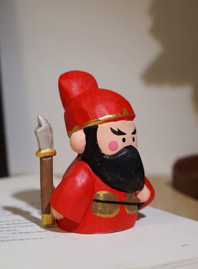 “我来关罩你”手工木雕小摆件