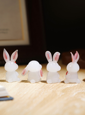 “小白兔的聚会”手工琉璃小摆件