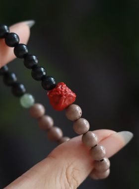 6m黑白龙诞 合香手串招财转运文玩护身佛珠新中式小众设计