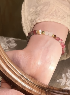彩色猫眼水晶手链女款清新