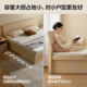 Simple high box storage double panel bed Quanyou Home
