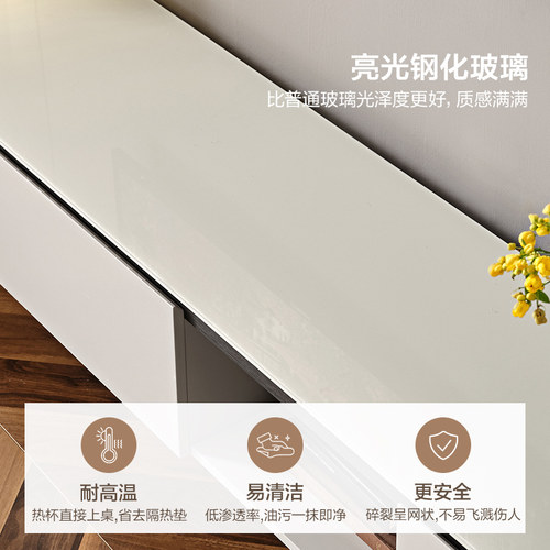 政府补贴全友家居现代简约玻璃茶几电视机柜组合客厅收纳储物柜子 - 图2